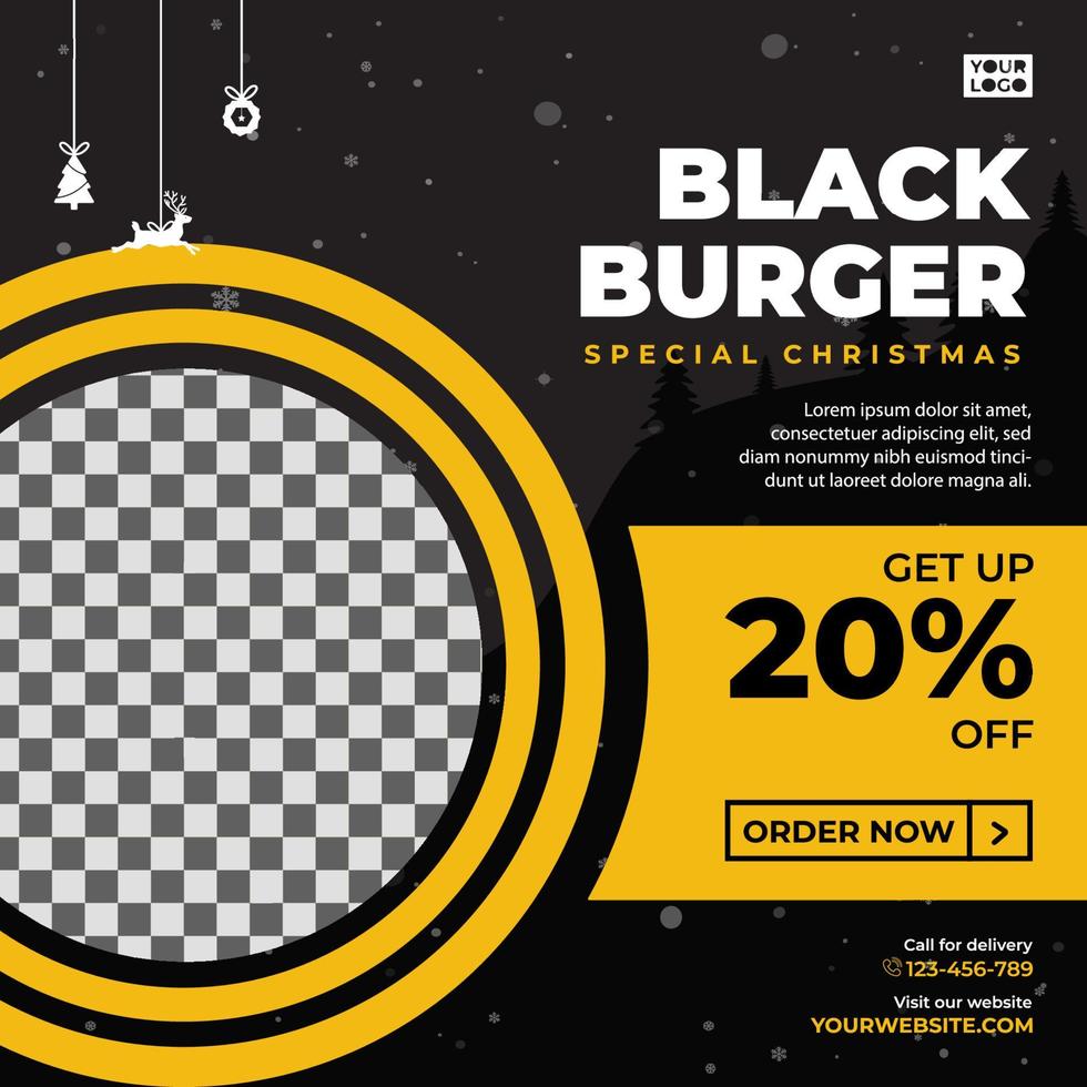 zwarte hamburger speciale kerst vector