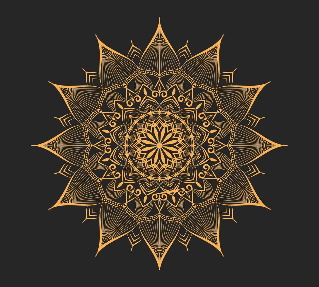 luxe mandala achtergrond met gouden decoratie vector