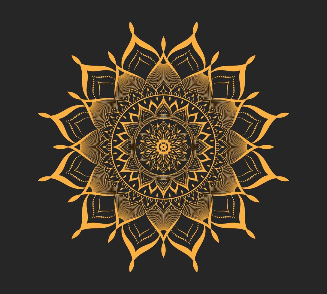 luxe mandala achtergrond met gouden decoratie vector