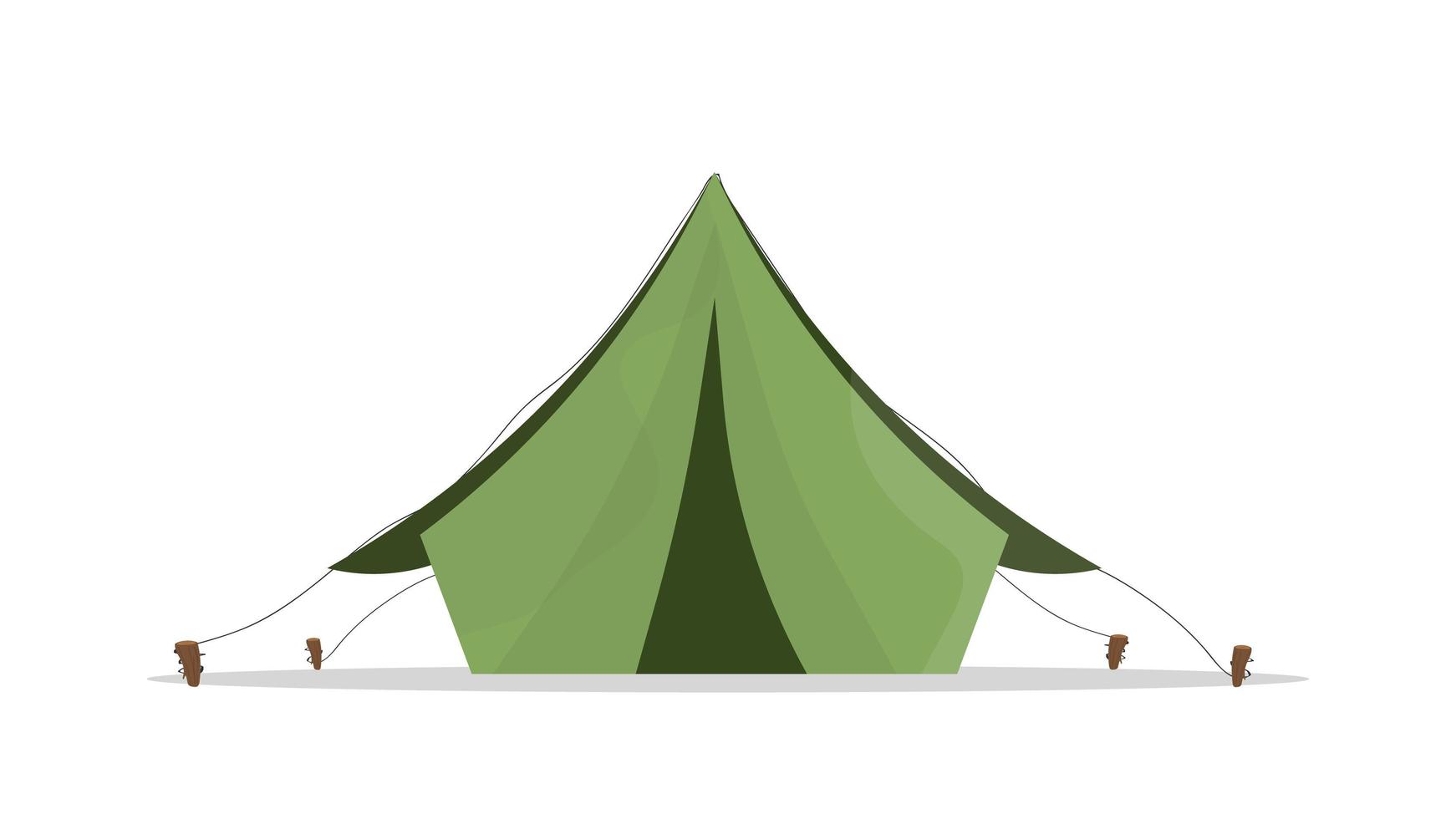 groene tent om te kamperen. geïsoleerd op een witte achtergrond. vector. vector