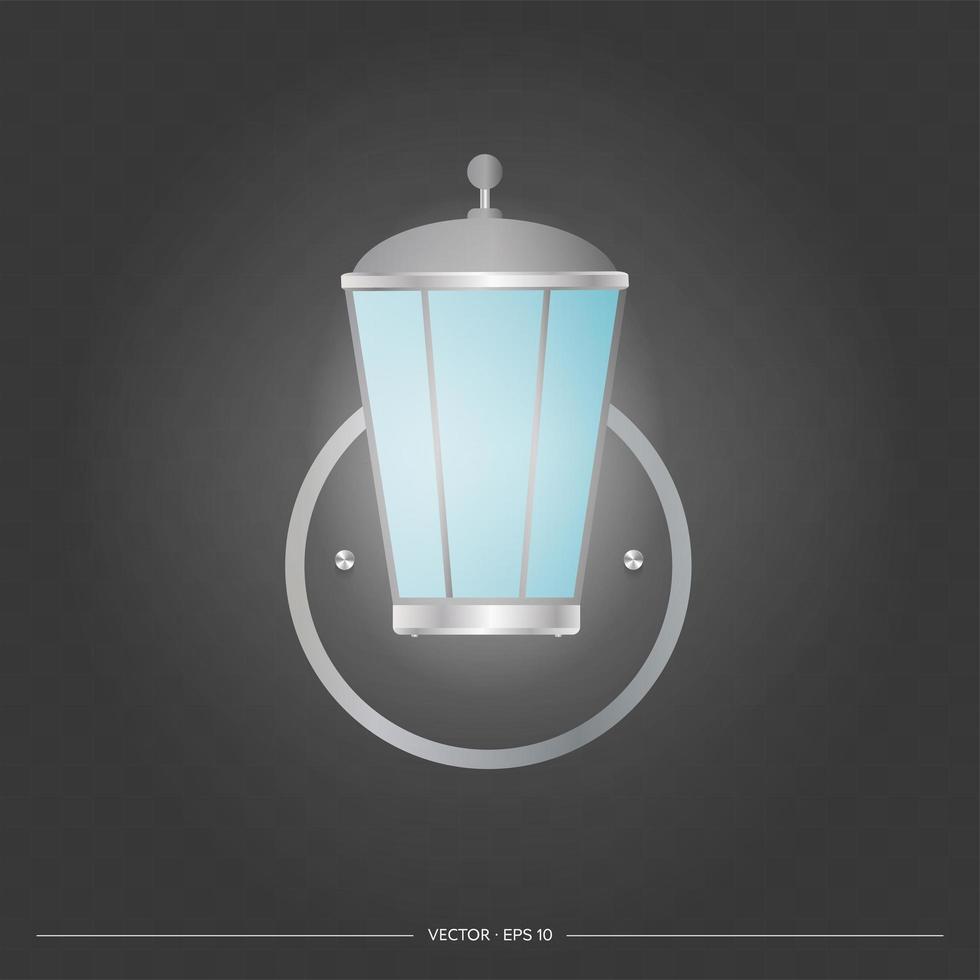 straatlamp. metalen lantaarnpaal. realistische vectorillustratie. vector