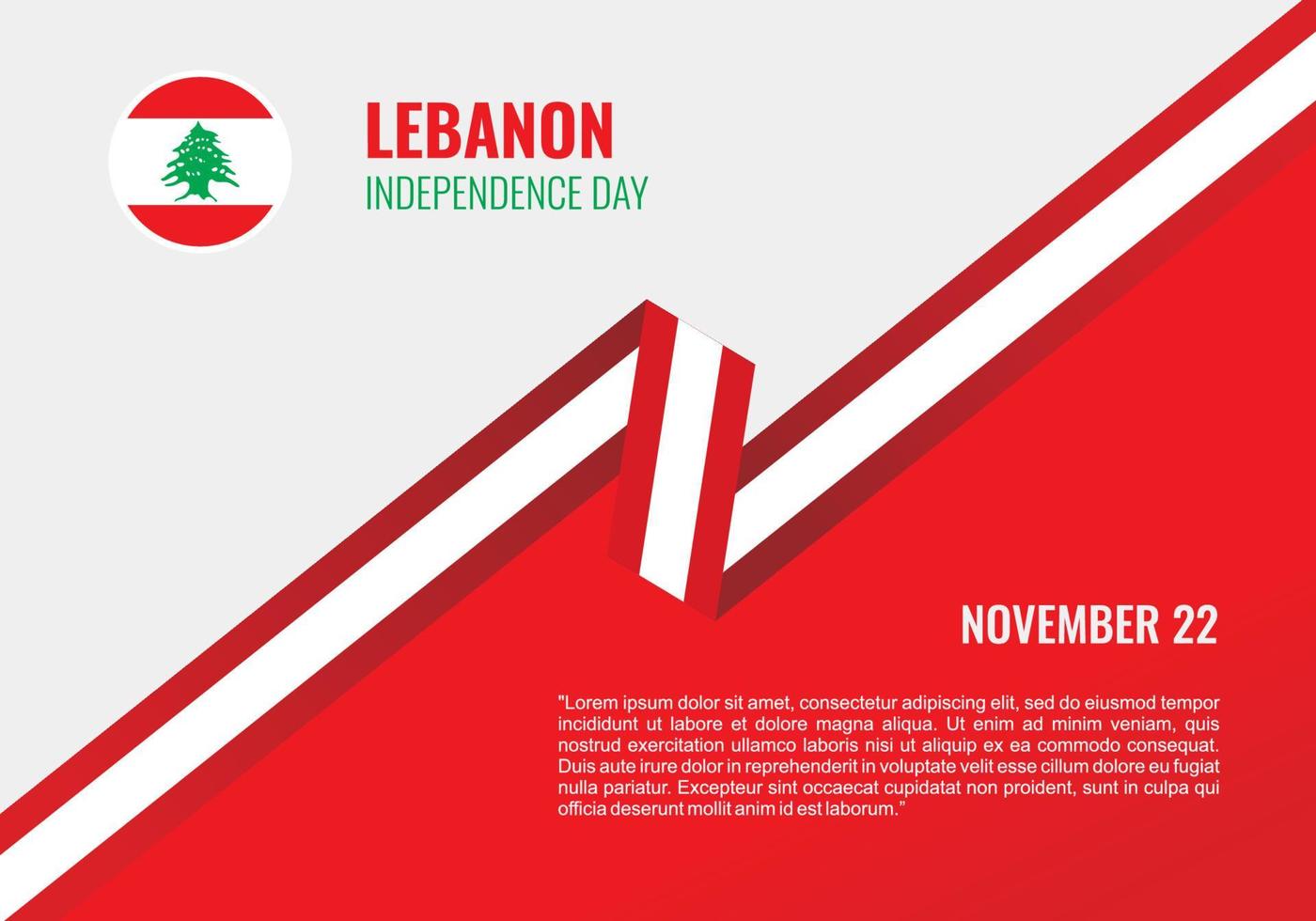 Libanon onafhankelijkheidsdag achtergrond voor nationale viering. vector