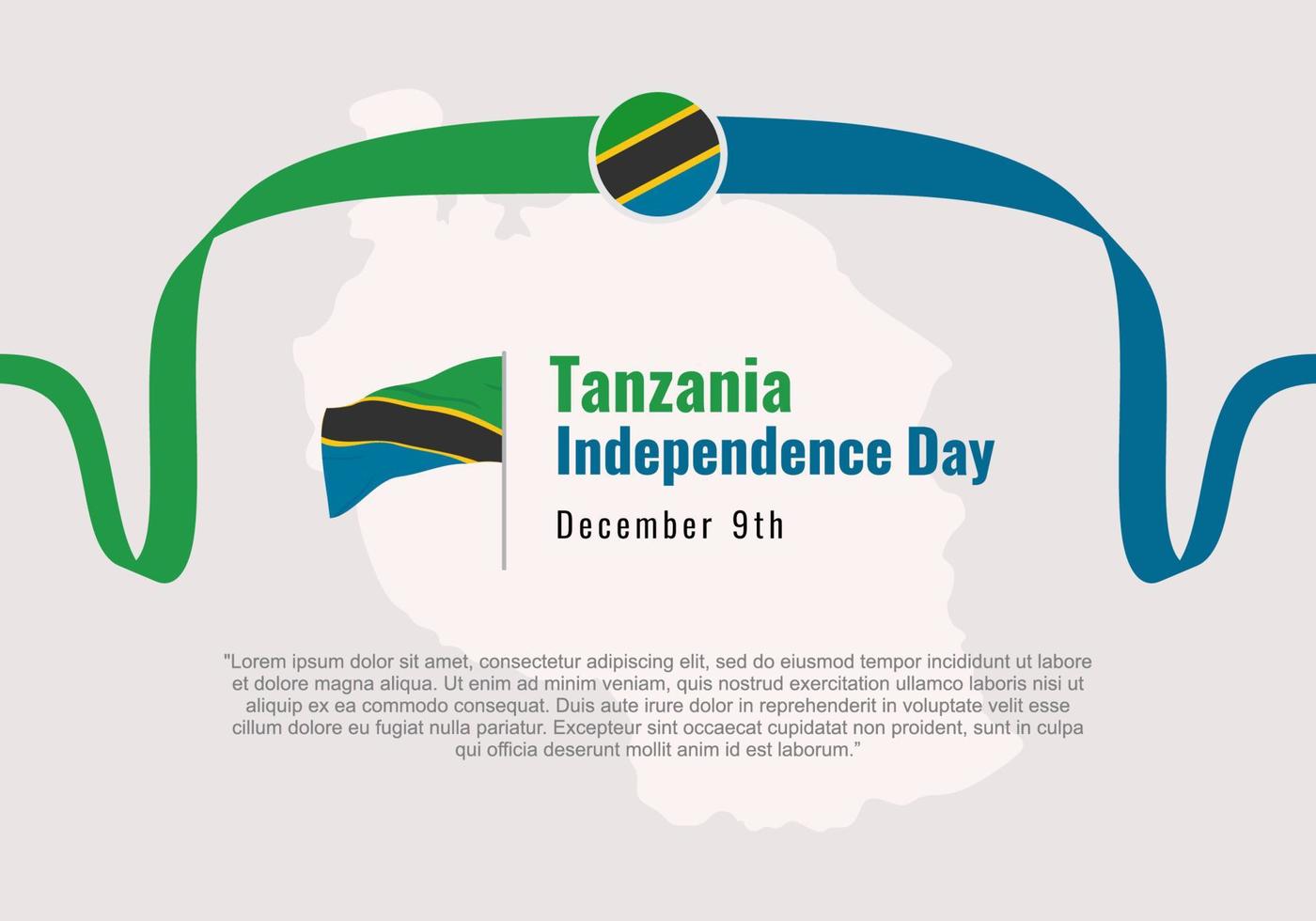 Tanzania Onafhankelijkheidsdag achtergrond voor nationale viering. vector