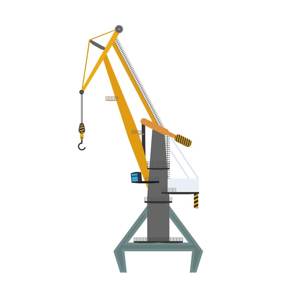 industriële kraan voor het hijsen van goederen. goed voor design op het gebied van distributie, logistiek en vracht. geïsoleerd. vector. vector