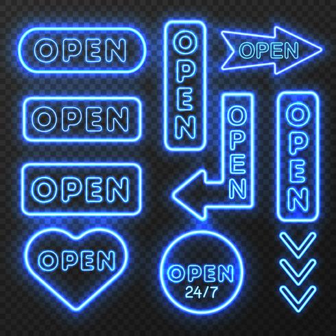 neon open tekensverzameling vector