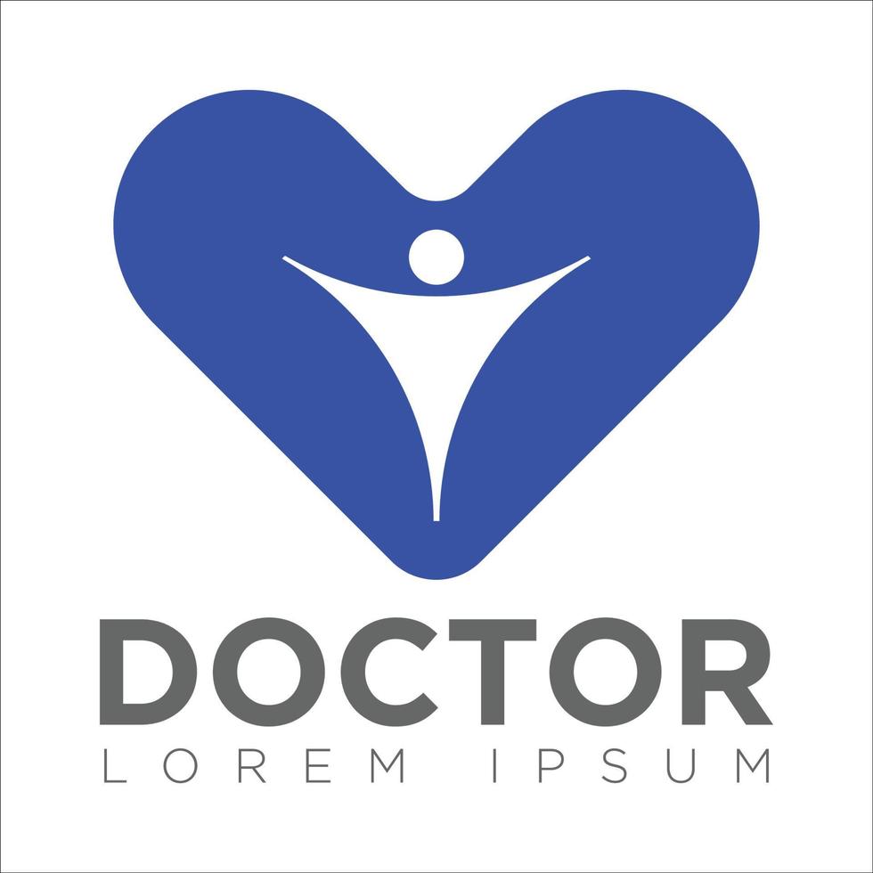 doctorl logo-hart en frame vectorillustratie. vector