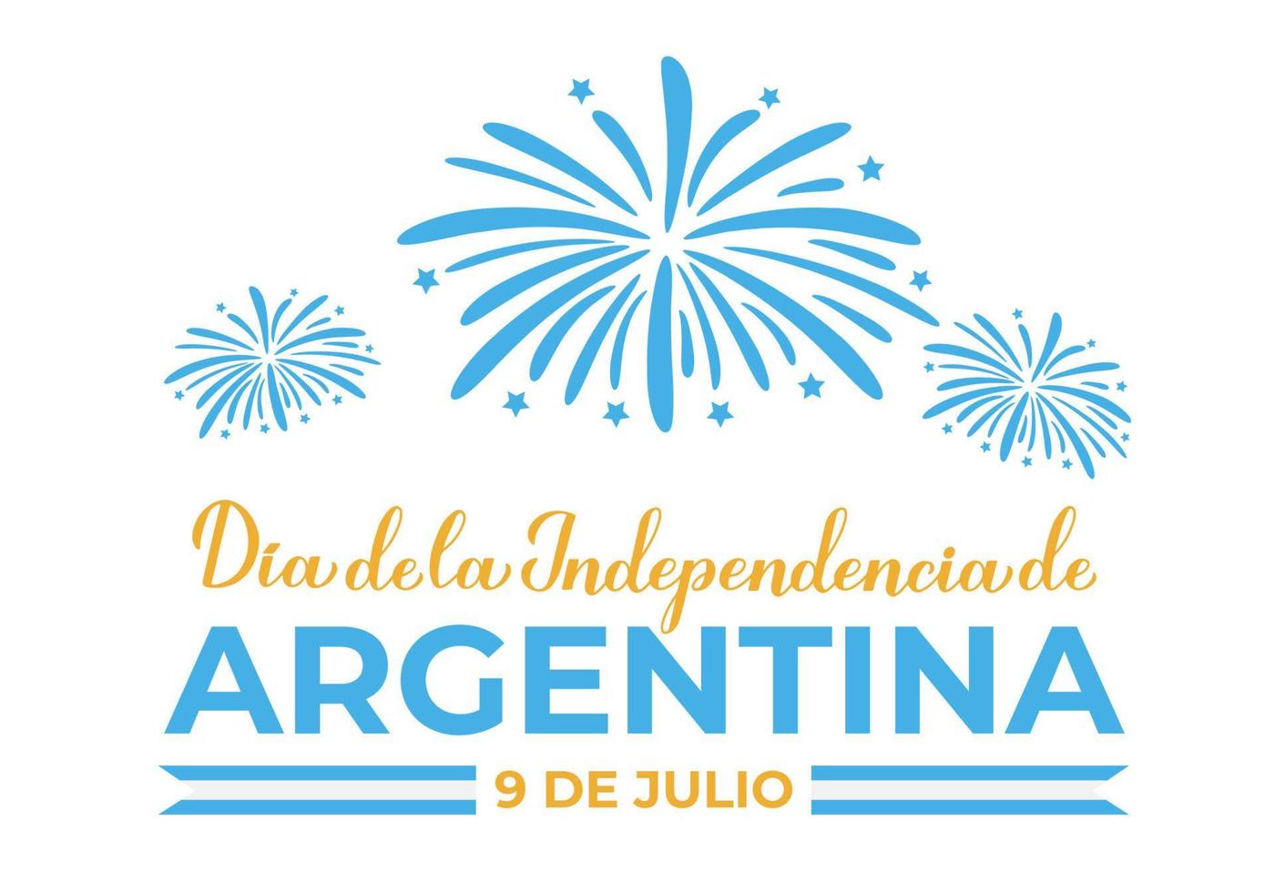 Argentinië onafhankelijkheidsdag belettering in de Spaanse taal. nationale feestdag gevierd op 9 juli. vector sjabloon voor typografie poster, spandoek, wenskaart, flyer