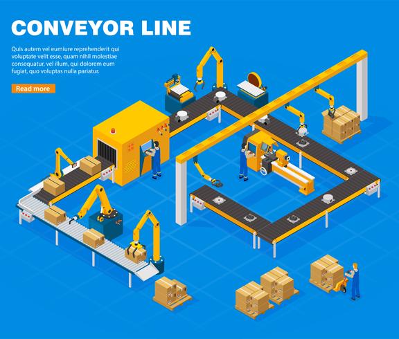 Conveyor Line Concept vector
