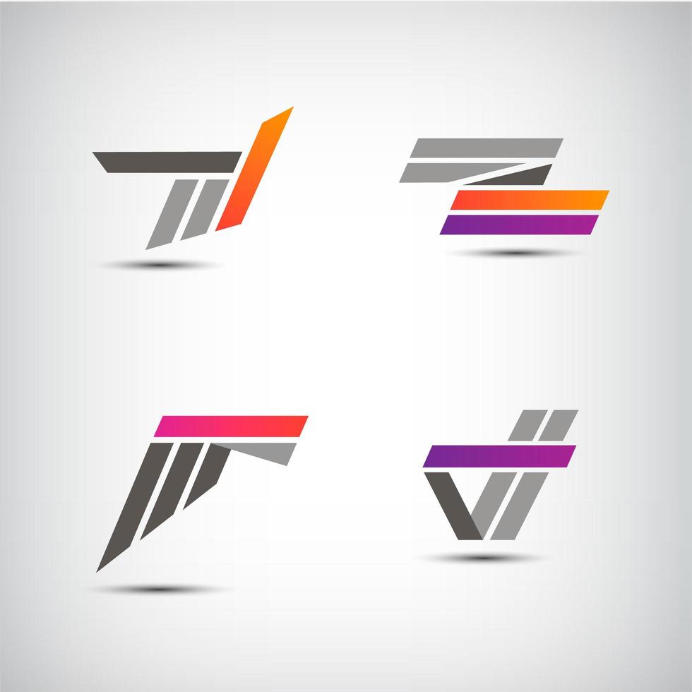 vector set van abstracte streep lint logo's, pictogrammen