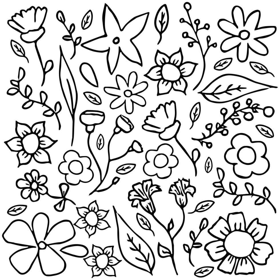 set van bloemen pictogrammen. vector bloemen pictogrammen