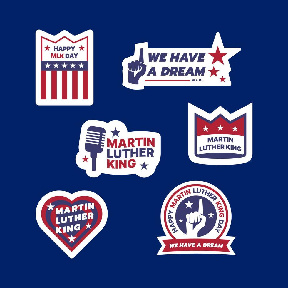 Martin Luther King Day-stickerset vector