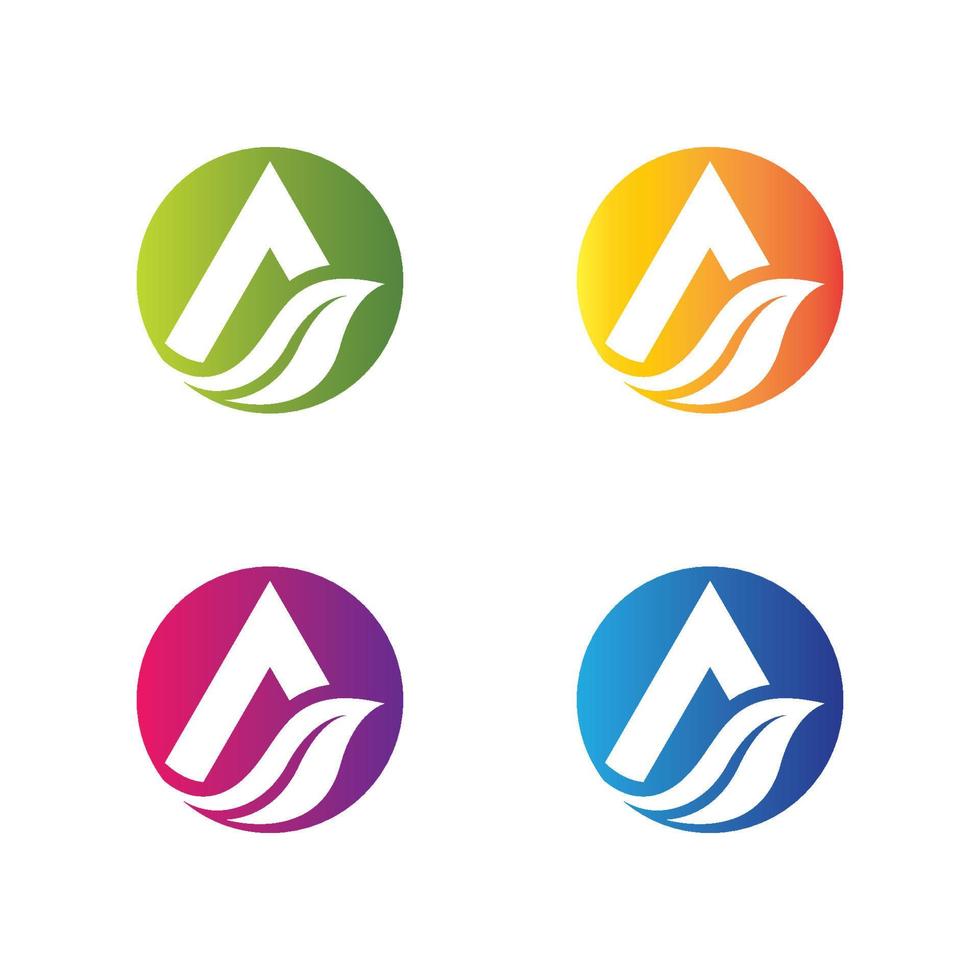 beginletter een logo icon set vector