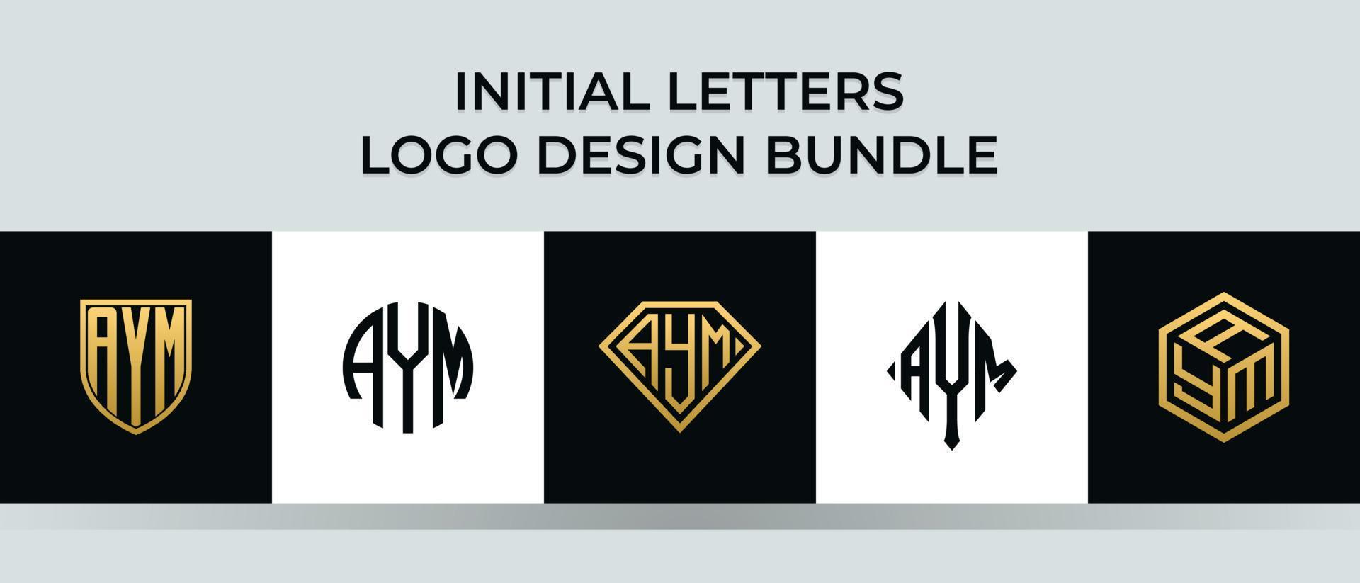 beginletters aym logo ontwerpen bundel vector