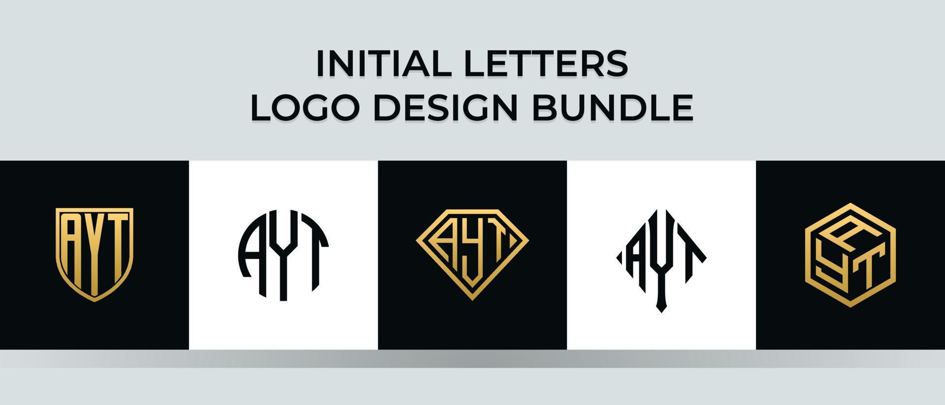 beginletters ayt logo ontwerpen bundel vector