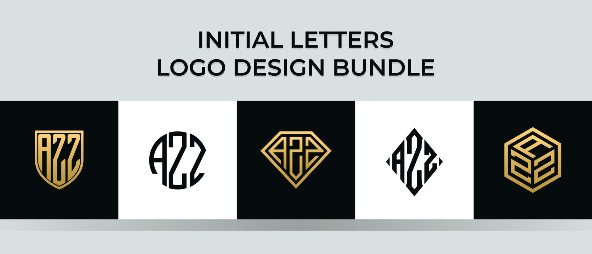 beginletters azz logo ontwerpen bundel vector