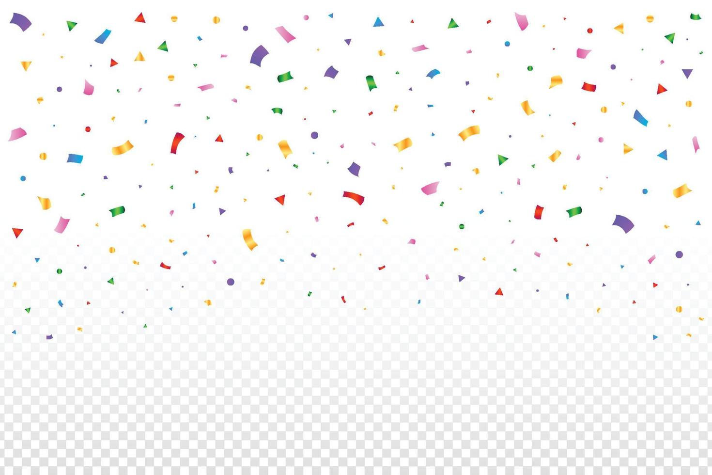 kleurrijke confetti vallen geïsoleerd op transparante achtergrond. kleurrijke klatergoud vallen. evenement en verjaardagsfeestje. festival elementen vector. eenvoudige veelkleurige confetti vallende illustratie. vector