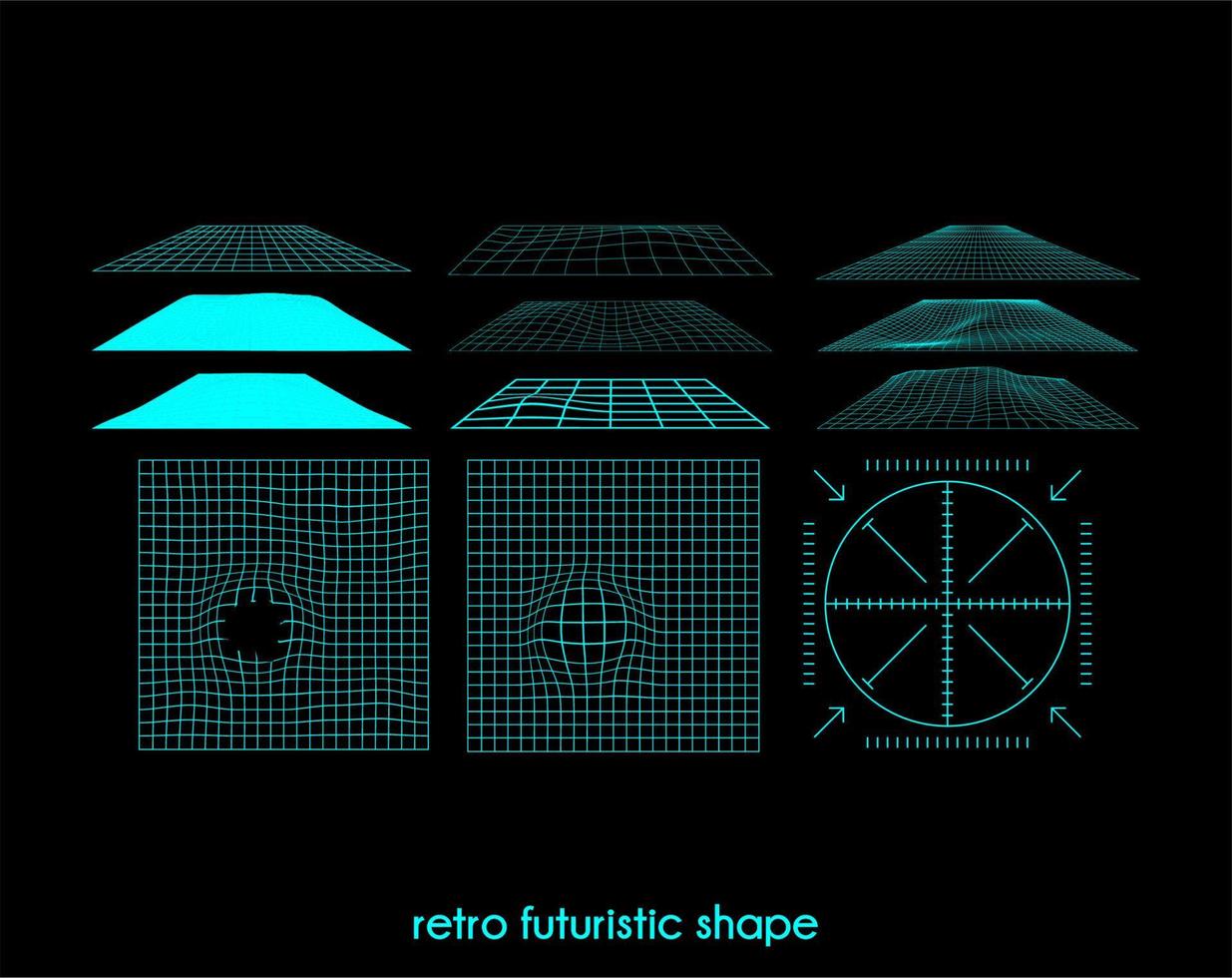 vector ontwerp eenvoudige retro futuristische vorm