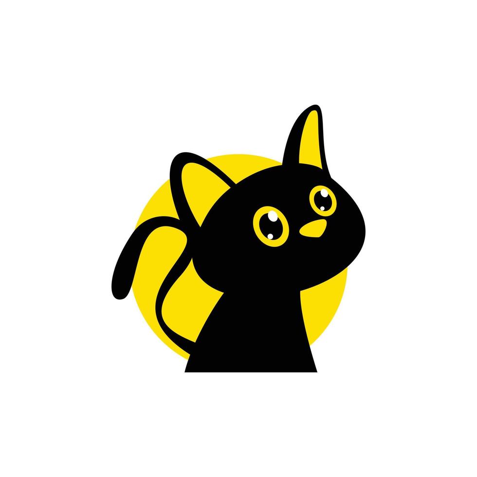 eenvoudige cartoon schattige zwarte kat vector