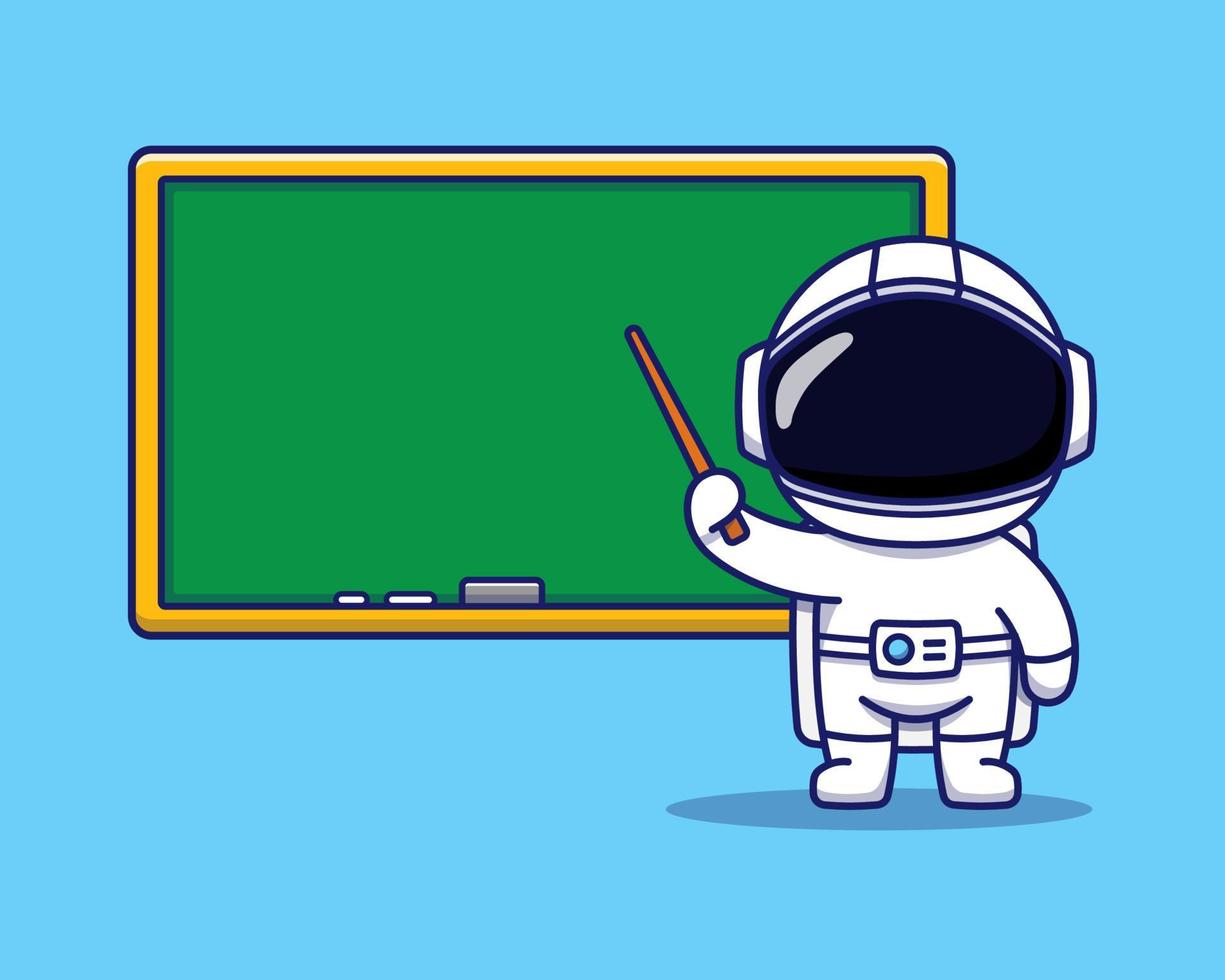schattige astronaut werkt als leraar vector