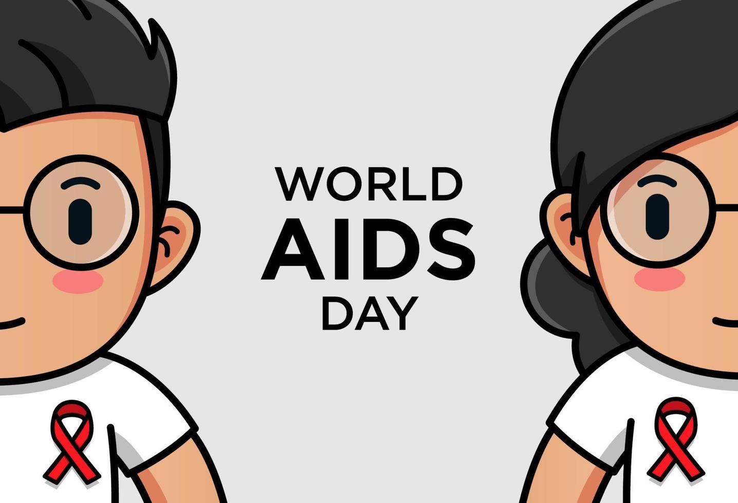 man en vrouw in wereld aids dag vector