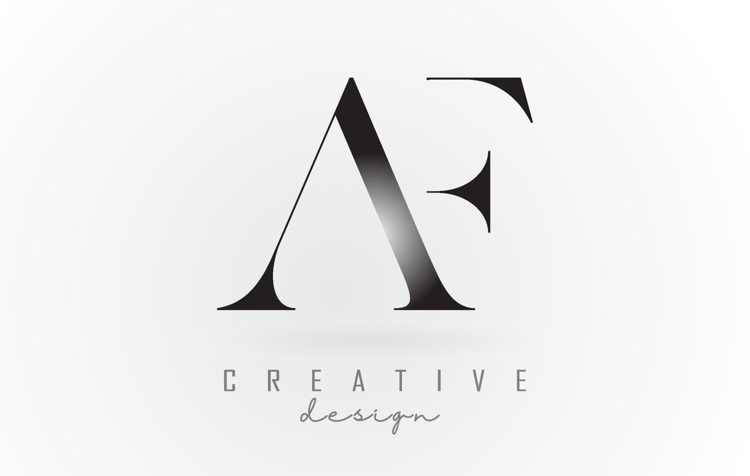 af af brief ontwerp logo logo concept met serif-lettertype en elegante stijl vectorillustratie. vector