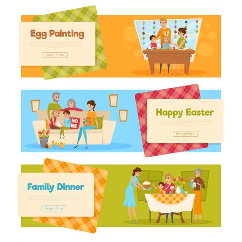 Paasvakantie Banners Set vector