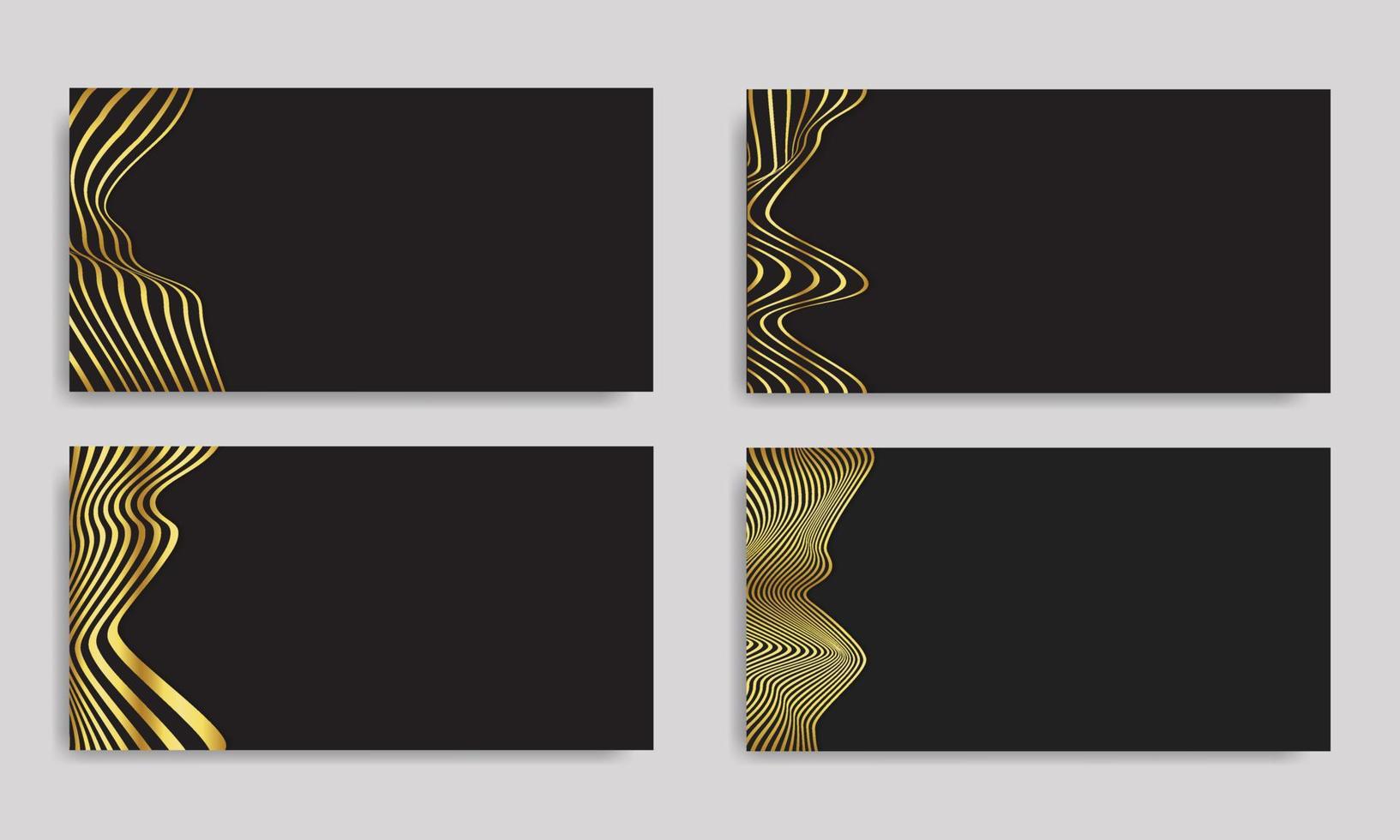 abstracte luxe streepachtergrond in zwart en goud met golvend lijnenpatroon. vector