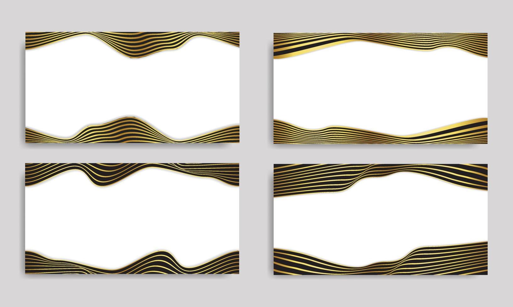 abstracte luxe streepachtergrond in wit en goud met golvend lijnenpatroon. vector