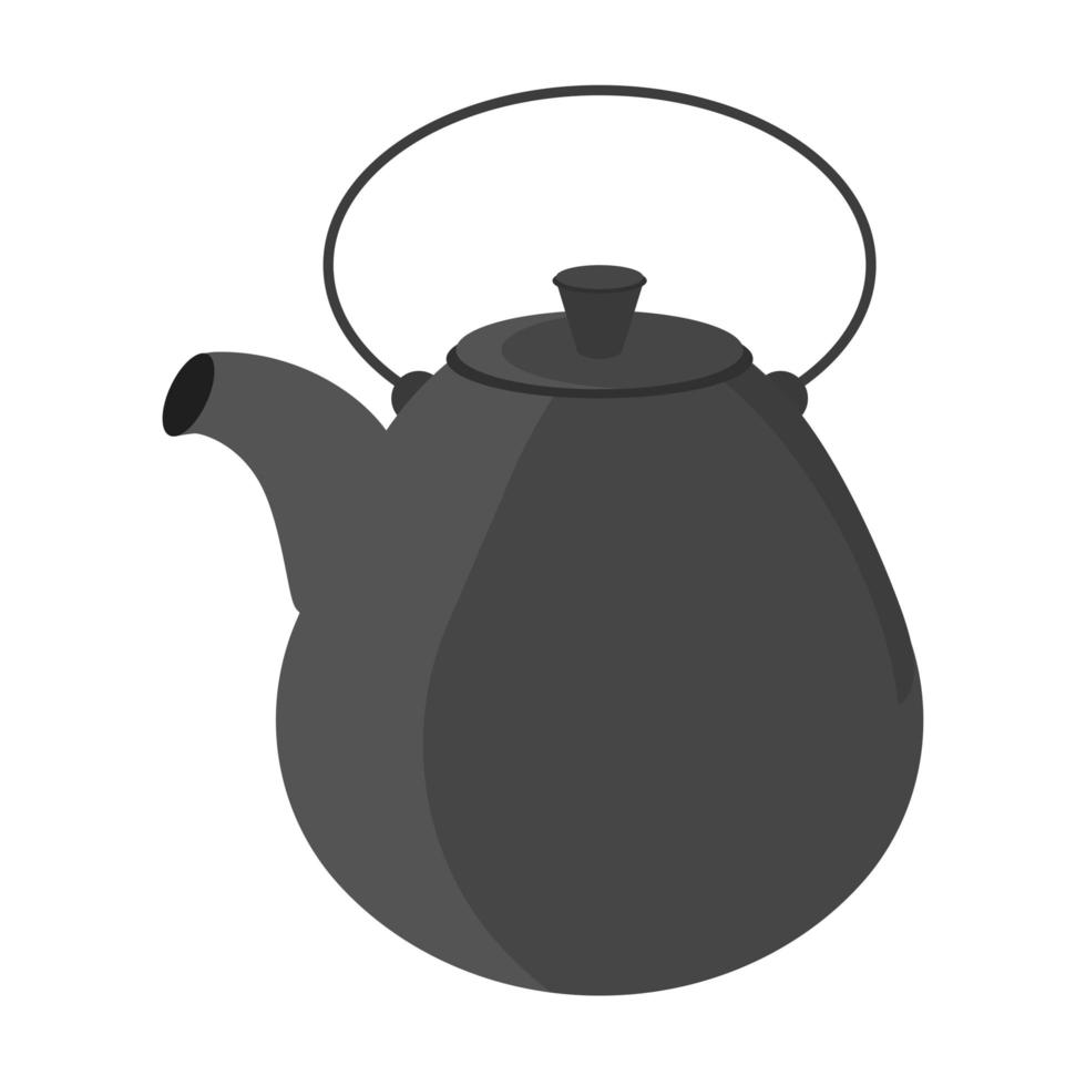 zwarte thee pot vector