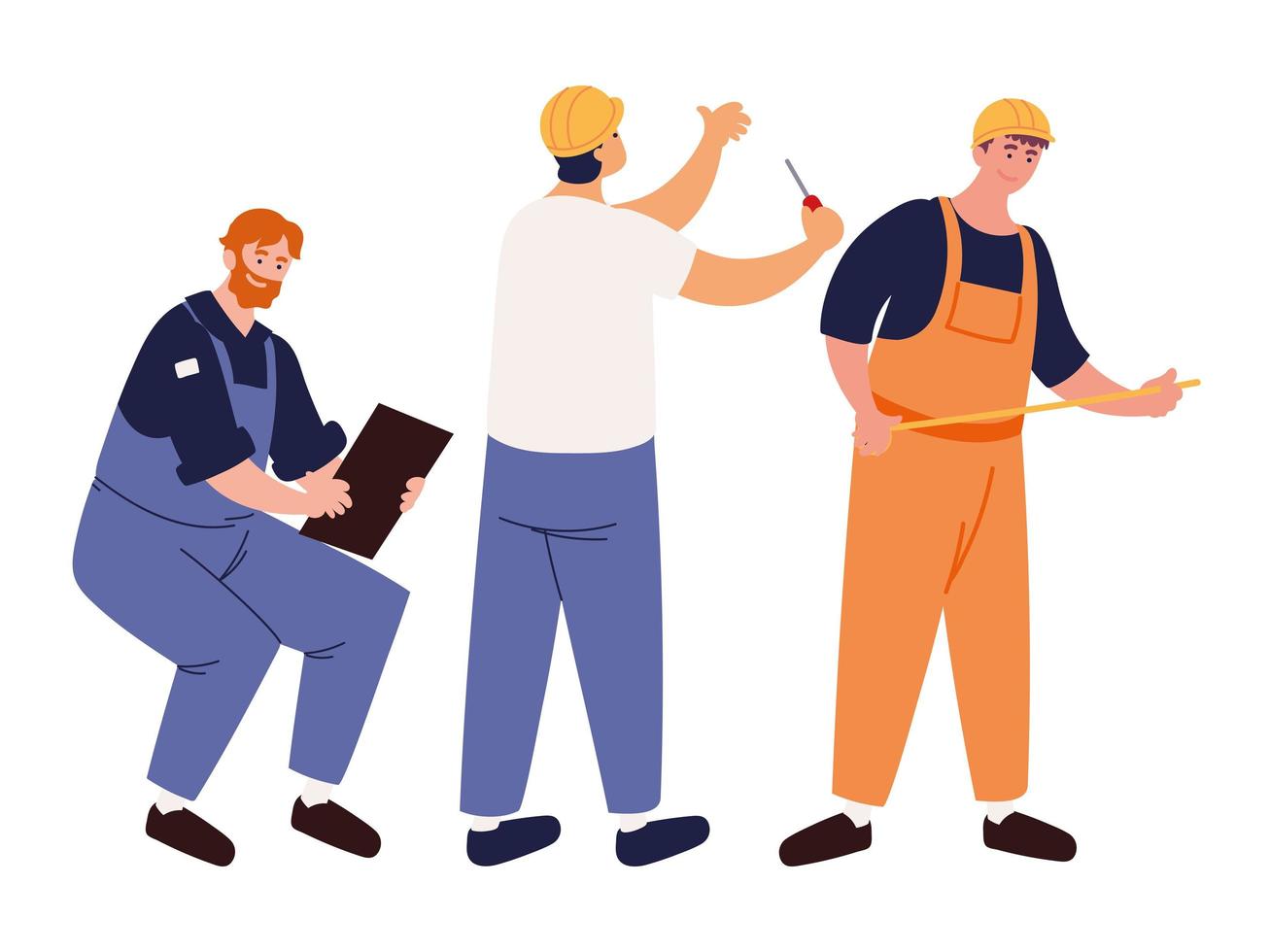 set van mannen arbeiders vector