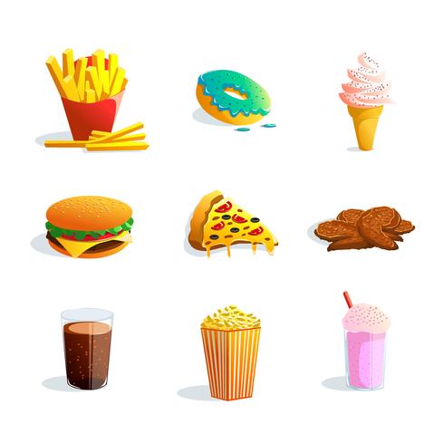 Fast-Food Cartoon Set vector