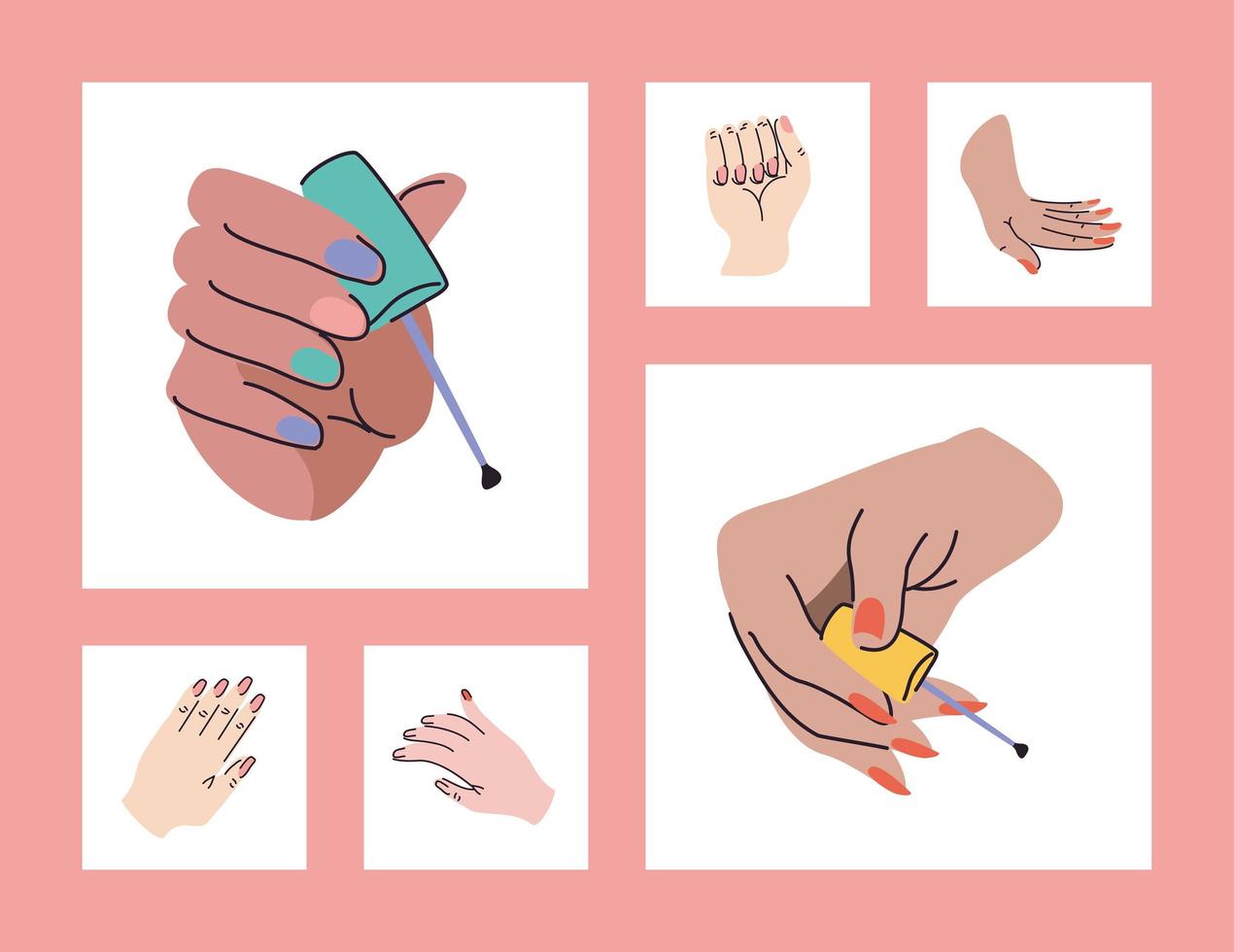 pictogrammen manicure handen vector