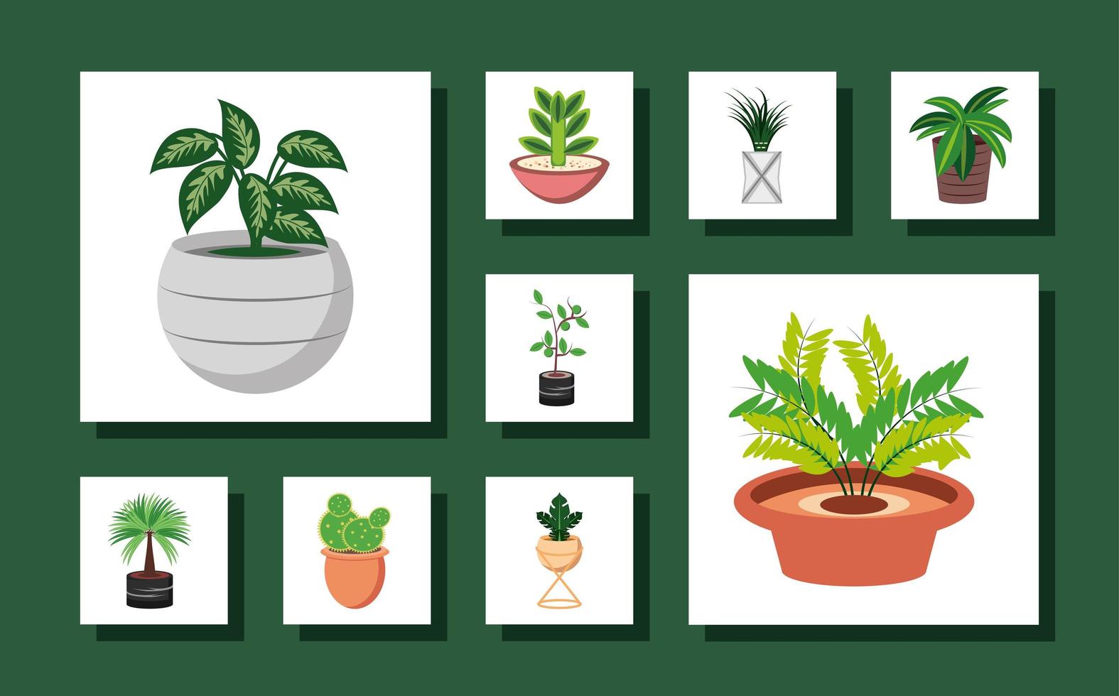 zet groene plant in pot vector