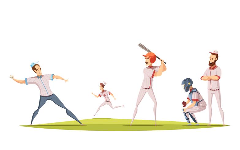 Baseball Players Design Concept vector