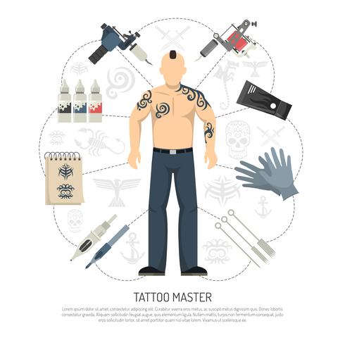 tattoo studio concept vector