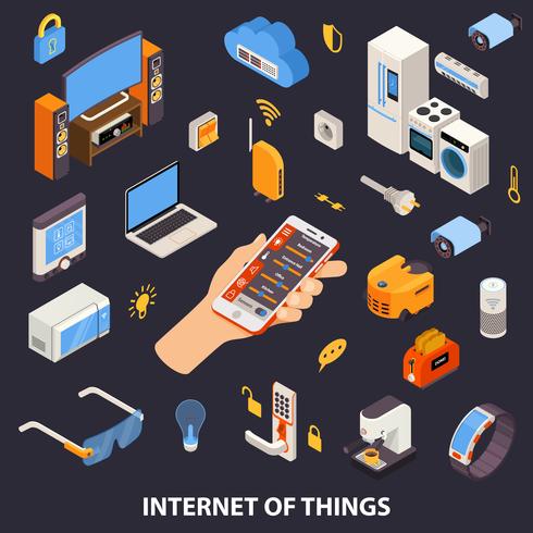 Internet Of Things Control isometrische Poster vector