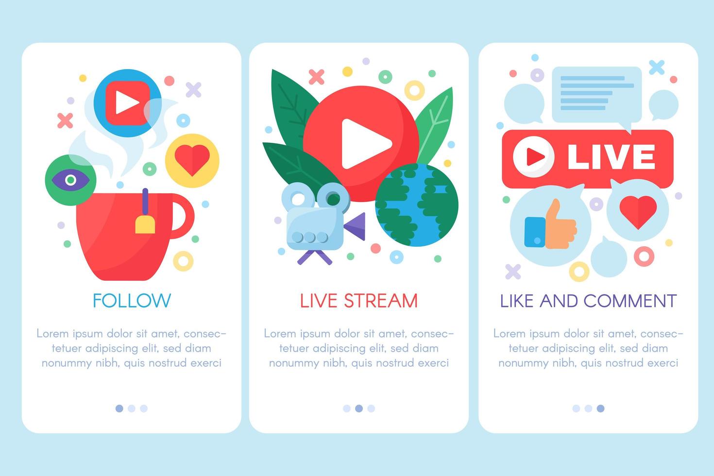 live stream onboarding vector sjabloon