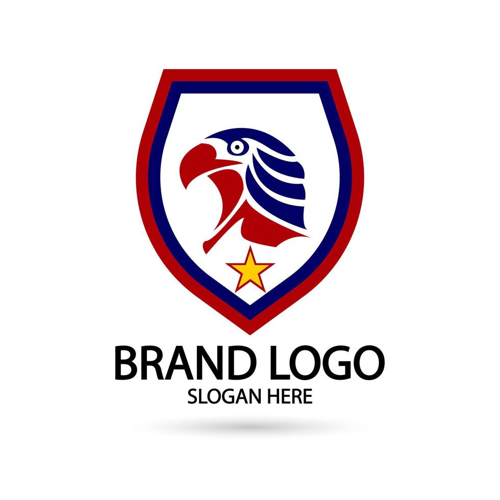valk, adelaar embleem logo pictogram vector illustratie ontwerp