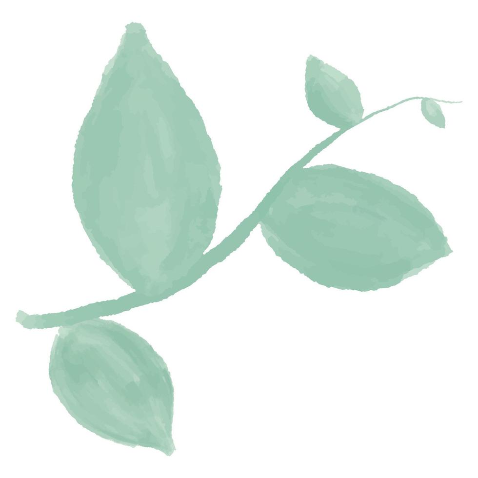 groene tak met bladeren. aquarel bladeren groen vector