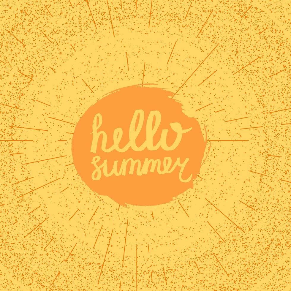 hallo zomer belettering vector