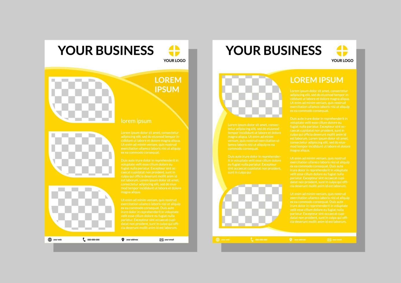 zakelijke flyer-sjabloon in a4-formaat. bedrijfsbrochures. gemakkelijk te gebruiken en te bewerken. eenvoudige brochure vector