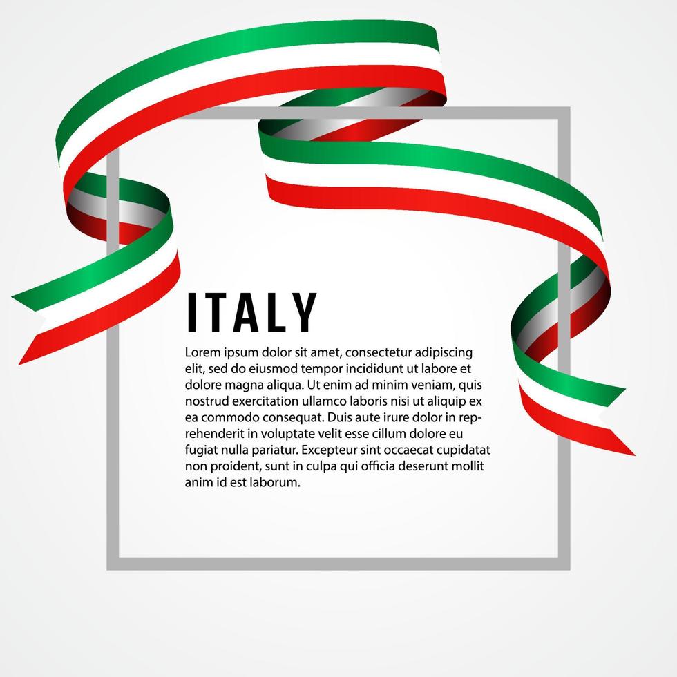 lintvorm Italiaanse vlag achtergrondsjabloon vector