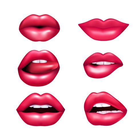 lippen mimische set vector