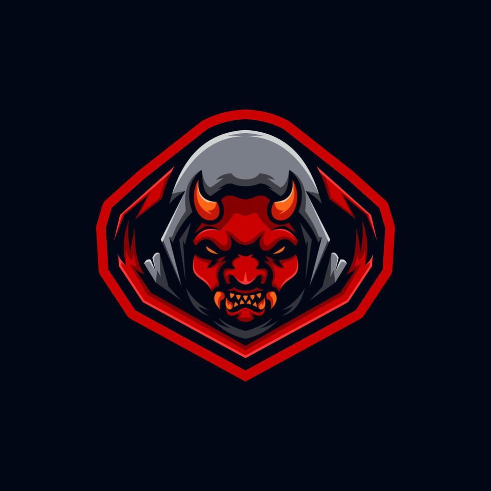 duivel satan e-sport logo ontwerp sjabloon illustratie vector