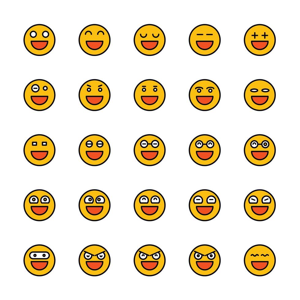 grappige emoji en emoticons vector