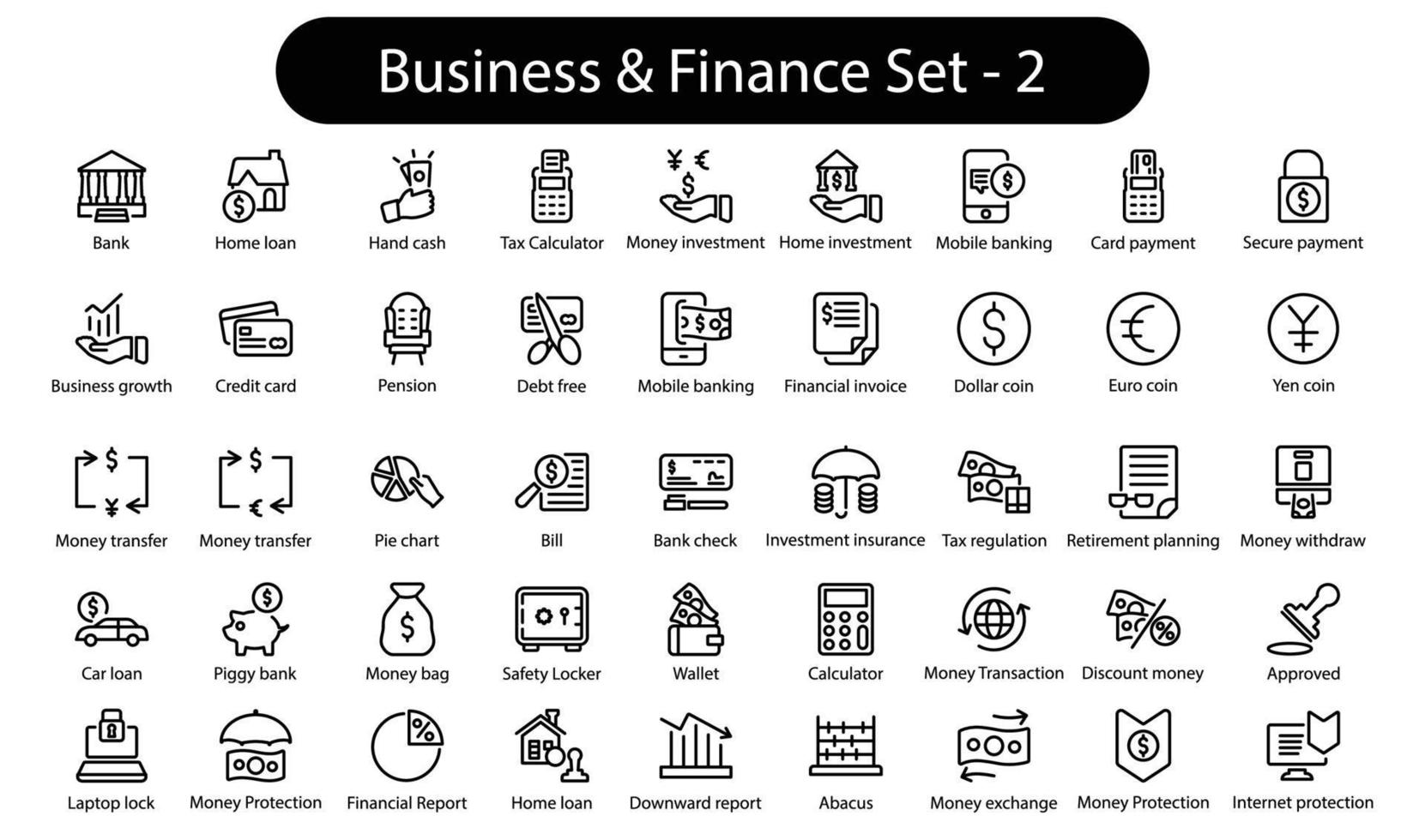 zakelijke en financiële pictogramserie vector