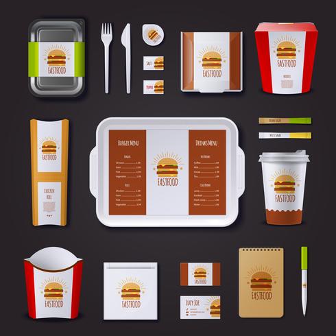 Fastfood bedrijfsidentiteit vector