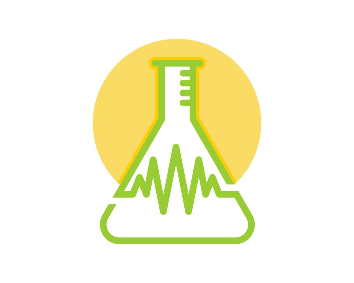 combinatie laboratorium reageerbuis met hartslaglogo vector