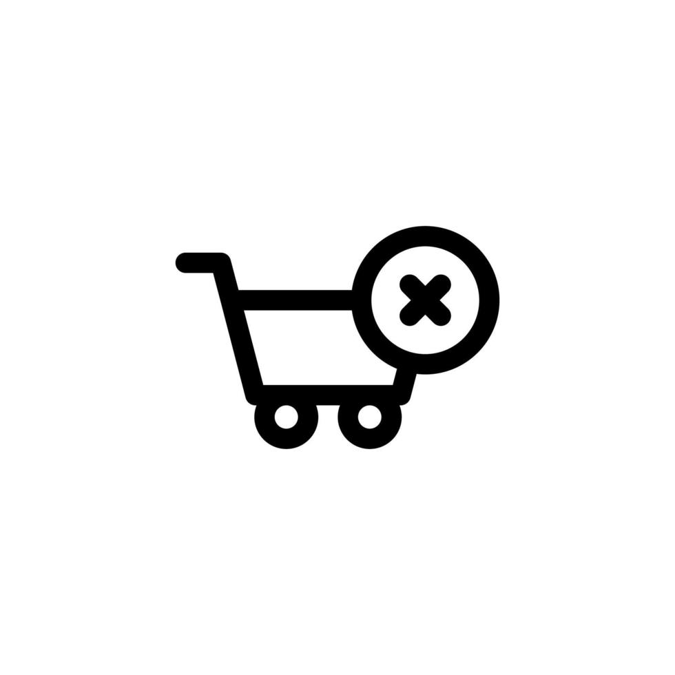 verwijder winkelwagen pictogram ontwerp vector symbool winkelwagen, trolley, kopen, winkelen voor e-commerce