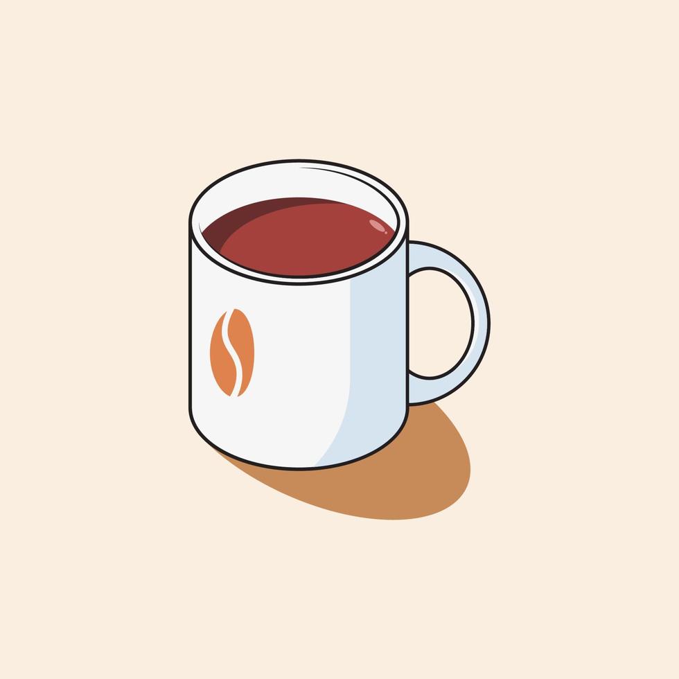 illustratie van koffie in een kopje vector